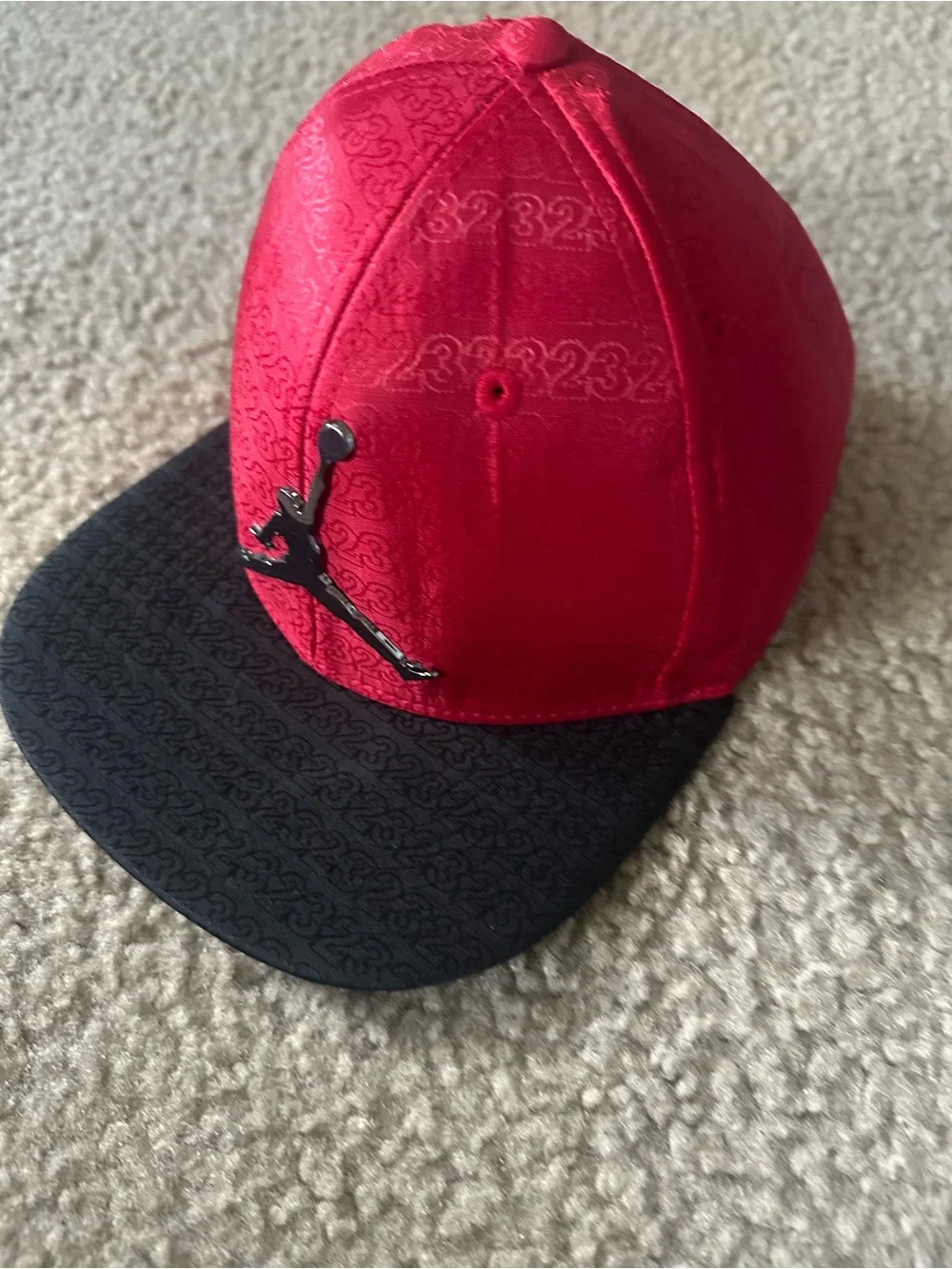 Jordan Black and Red Youth Cap with White Jumpman